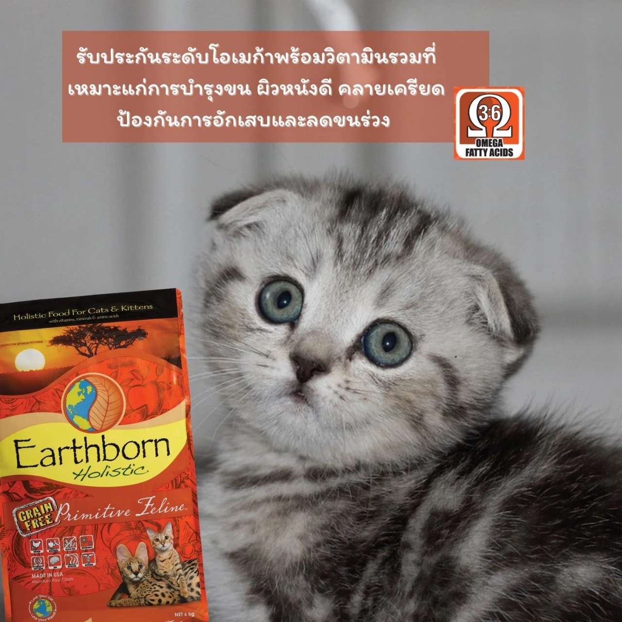 Earthborn Primitive Feline อาหารเม็ดสำหรับแมวทุกสายพันธุ์ทุกช่วงวัย