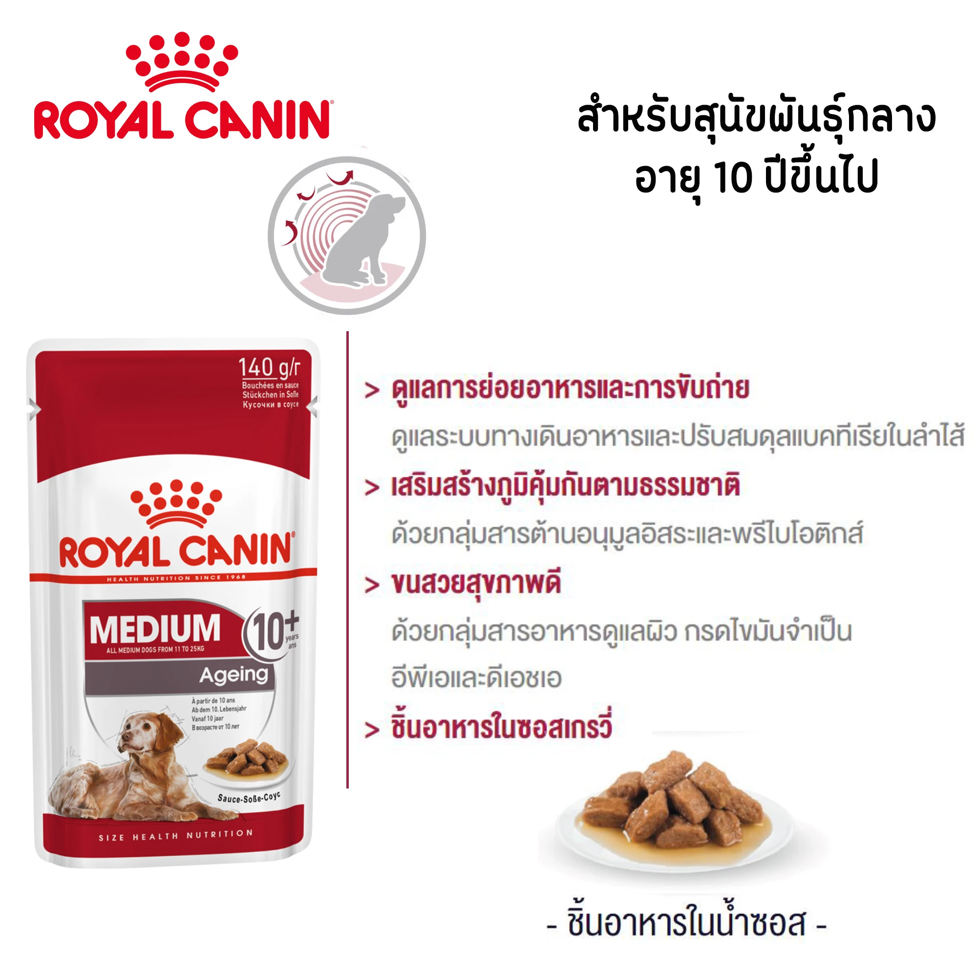 ROYAL CANIN MEDIUM AGEING POUCH 140g.