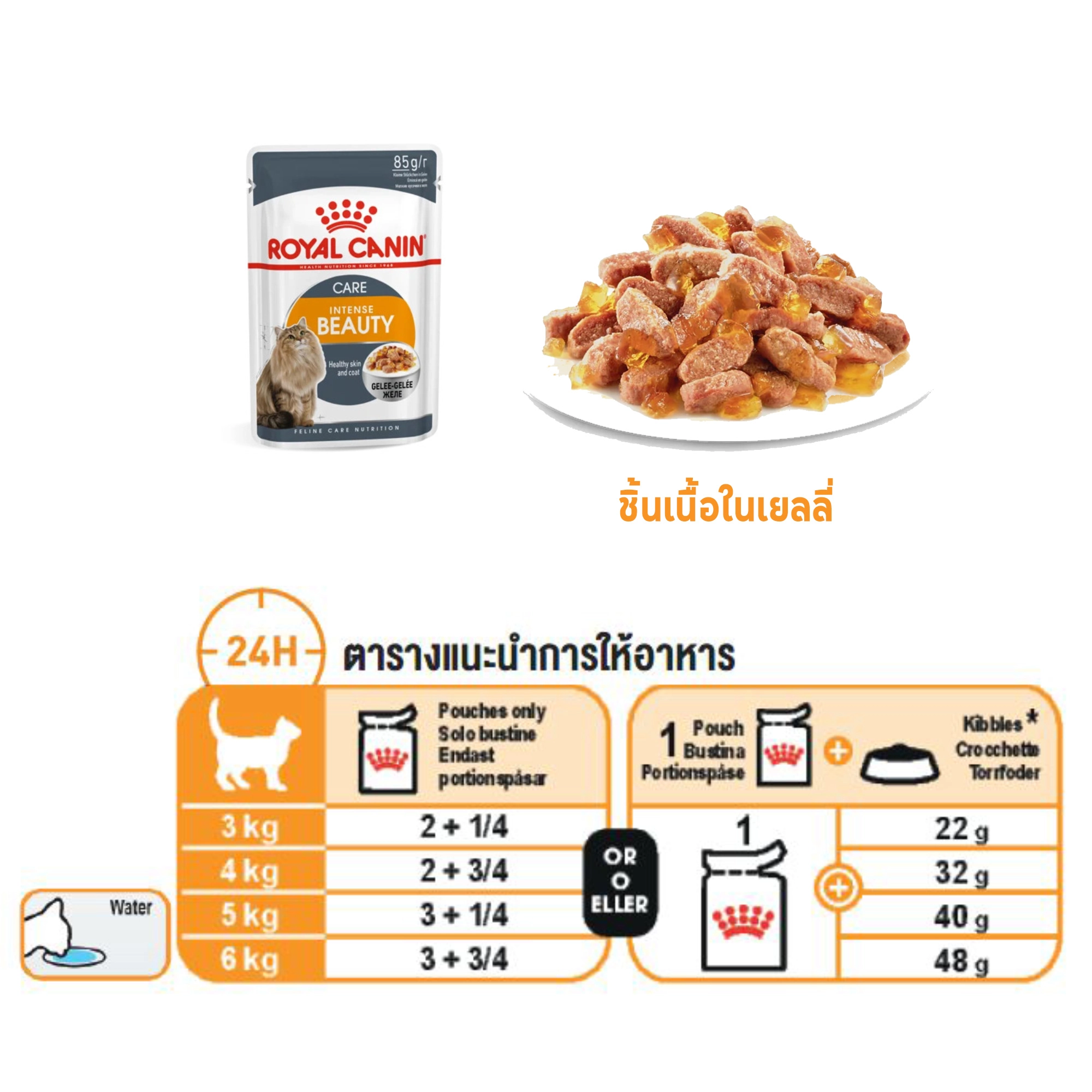 Royal Canin อาหารเปียกแมว สูตร Hair&Skin (บำรุงขนและผิวหนัง) ชนิดซอง 85 กรัม