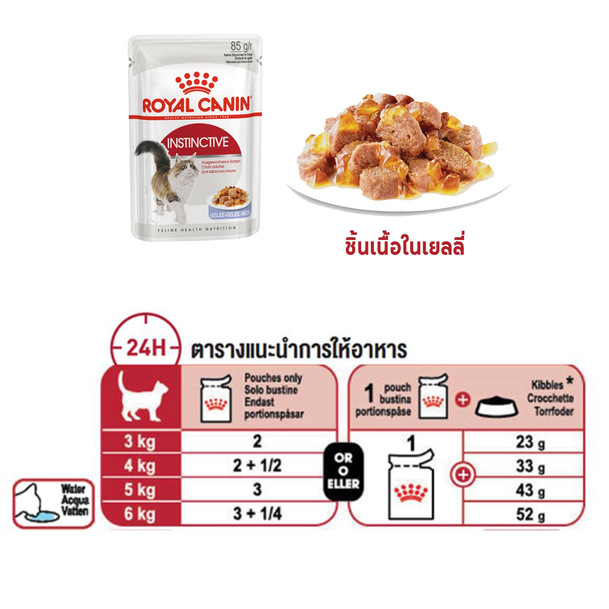 Royal Canin อาหารเปียกแมว สูตร Instinctive สำหรับแมวโต อายุ 1 ปีขึ้นไป ชนิดซอง 85 กรัม