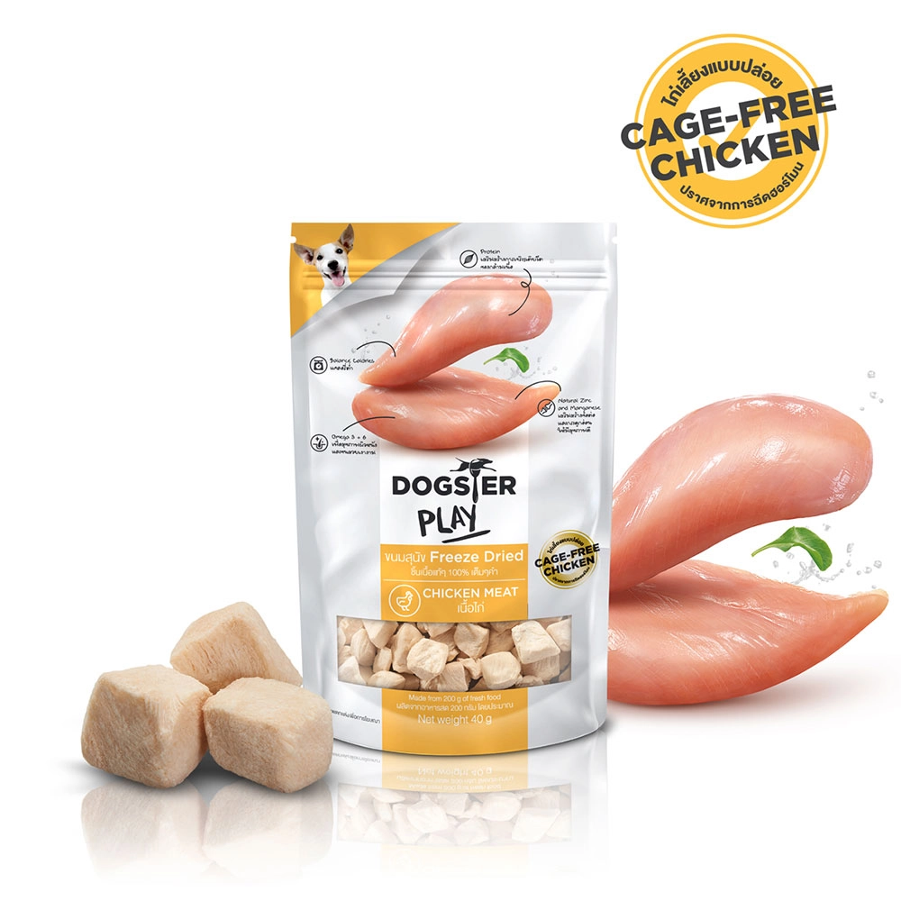 Dogster Play White Chicken Meat (สูตรเนื้อไก่) 40 g