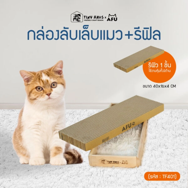 Tiny huasxAFU cat scratch box + refill