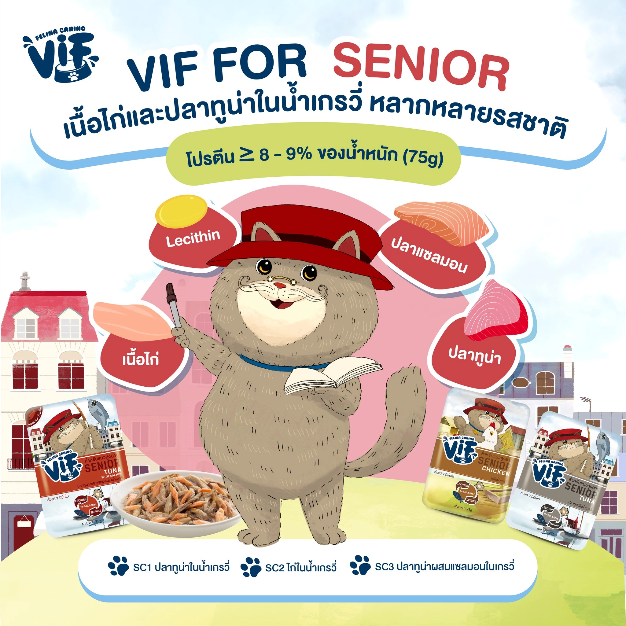 VIF อาหารเปียกแมว สำหรับแมวทุกช่วงวัย 75 กรัม