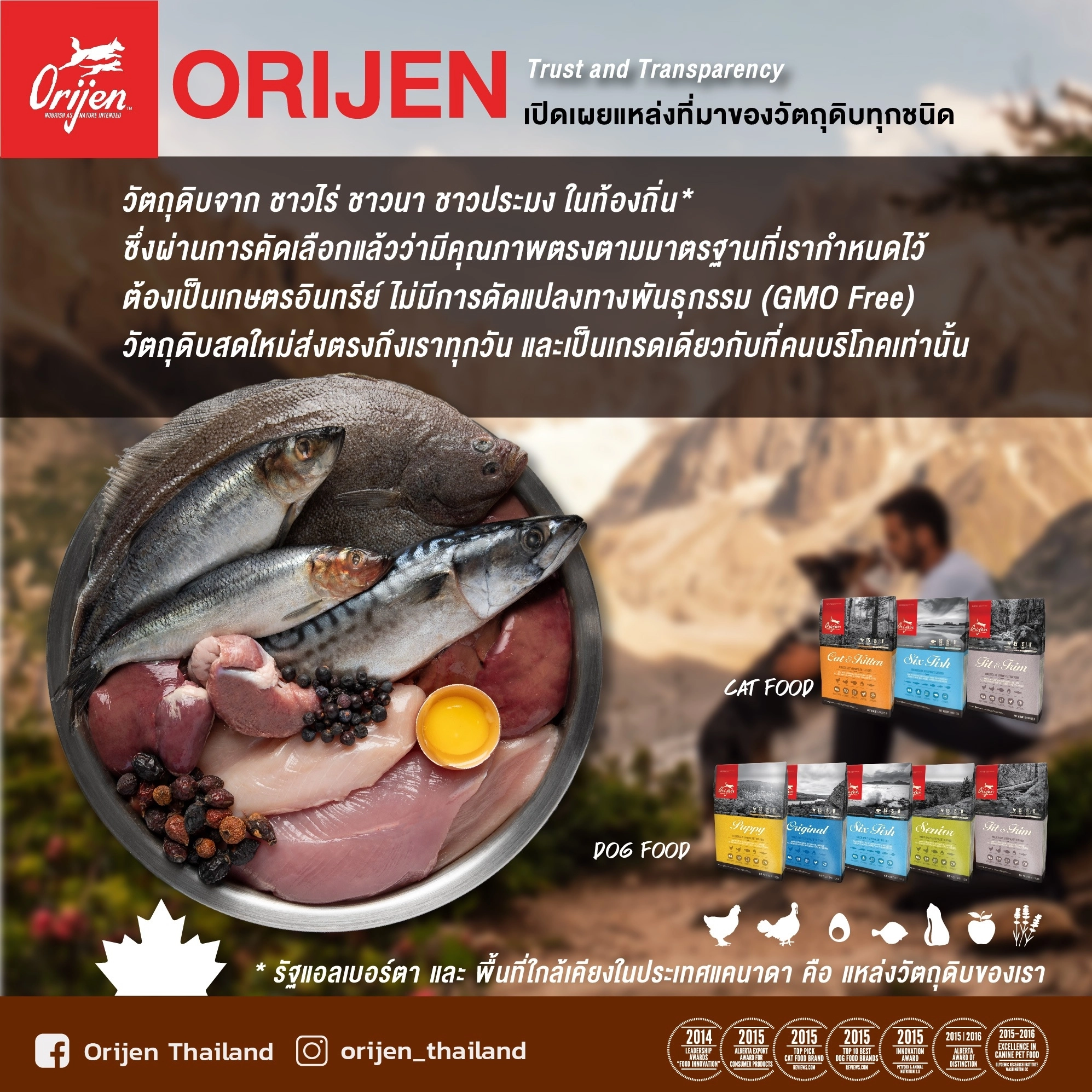 Orijen อาหารเม็ดสุนัข สูตร Fit & Trim สำหรับสุนัขโต ทุกสายพันธุ์