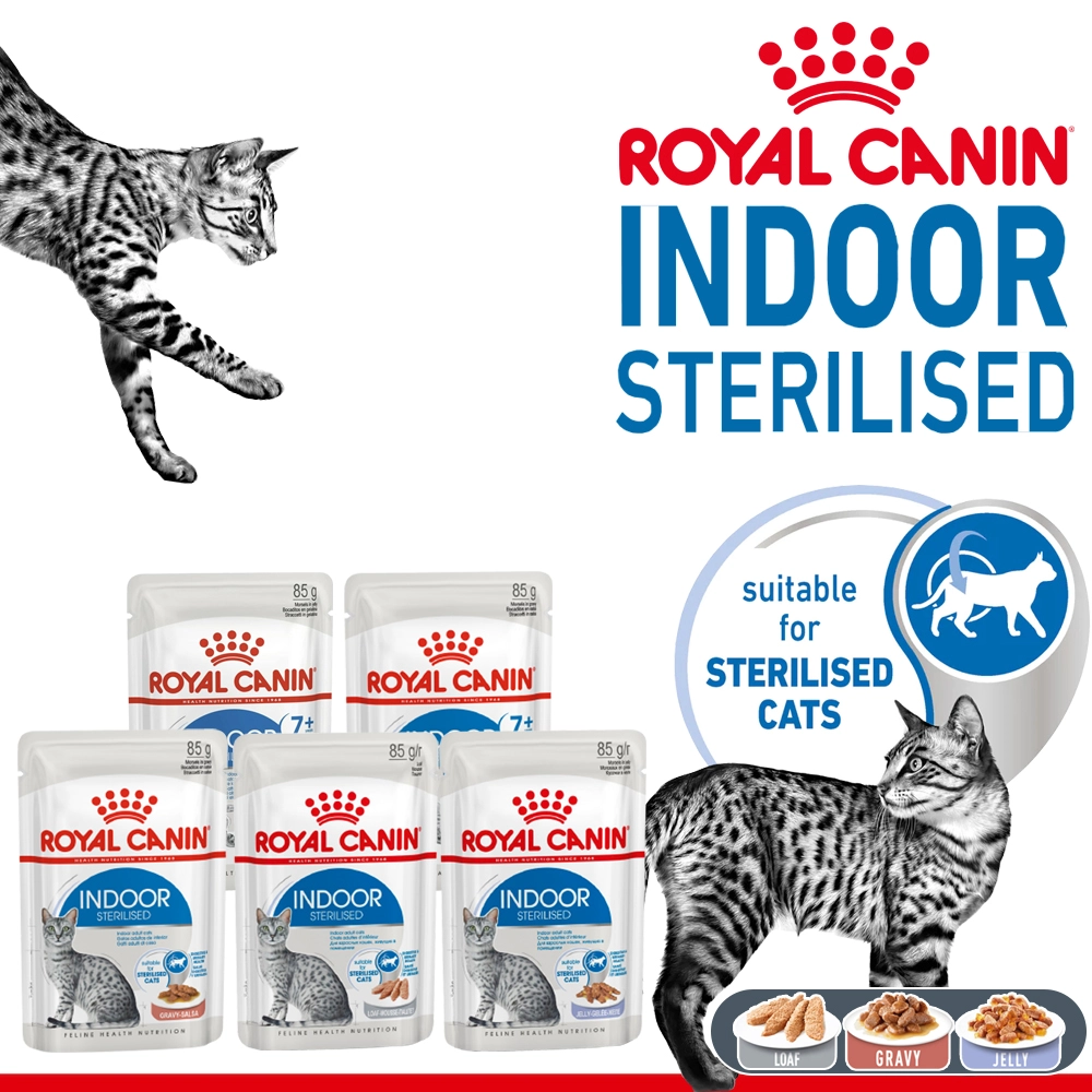 Royal Canin อาหารเปียกแมว สูตร Indoor (แมวเลี้ยงในบ้าน) ชนิดซอง 85 กรัม