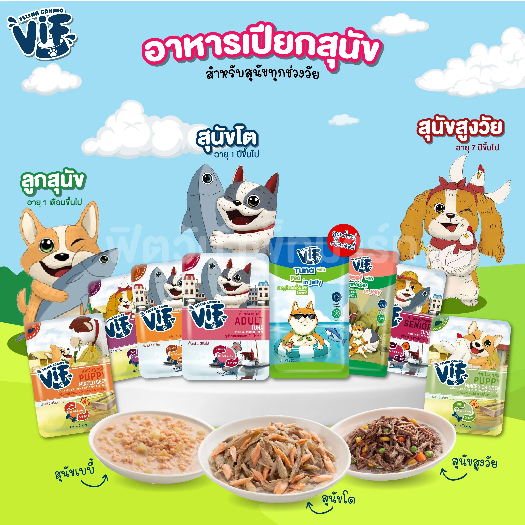 VIF อาหารเปียกสุนัข สำหรับสุนัขทุกช่วงวัย 75 กรัม