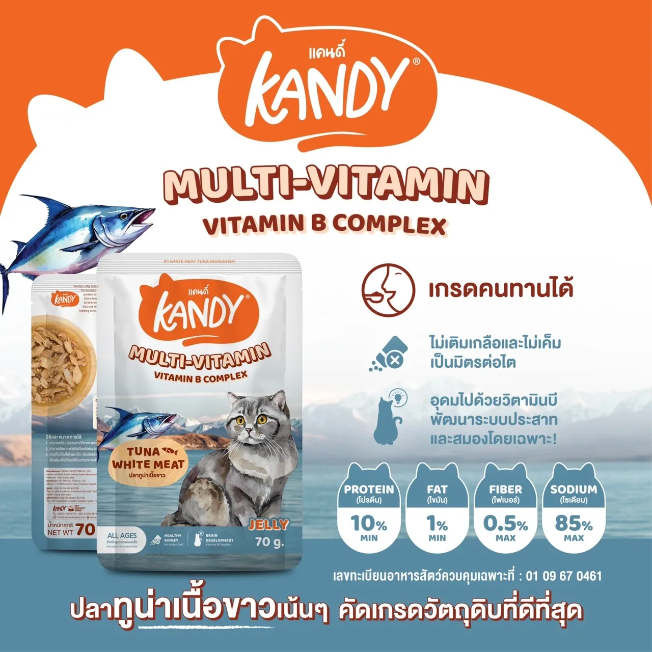 Kandy อาหารเปียกแมว Jelly 70g.